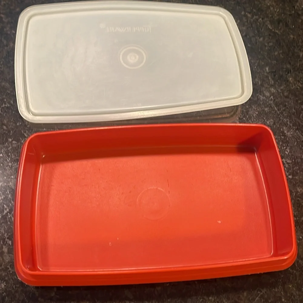 Tupperware Bacon Deli Meat Keeper Storage Container Paprika,  lid #817-14